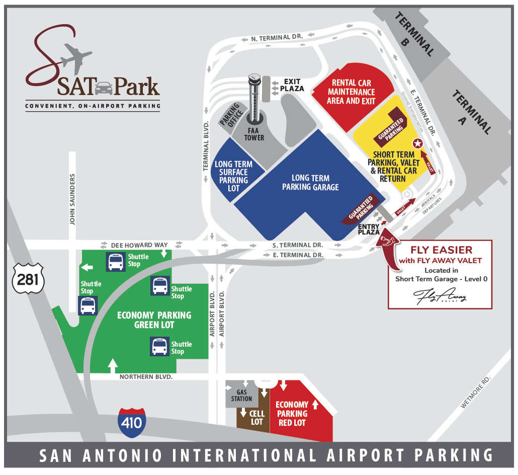 SAT Parking Map with Valet